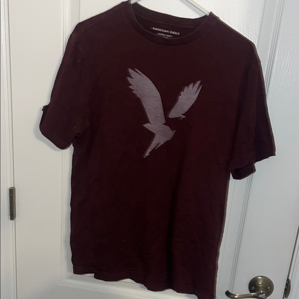 American Eagle Outfitters maroon Short Sleeve Tee